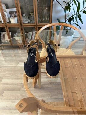 Viscata Barcelona Navy Blue Espadrille Wedge Sandals